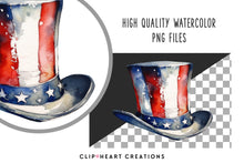 Load image into Gallery viewer, 4th of July Watercolor Clipart Set