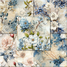 Load image into Gallery viewer, Blue Ephemera Seamless Digital Papers
