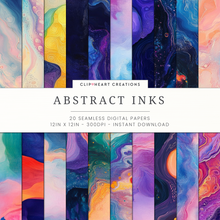 Load image into Gallery viewer, Abstract Inks Seamless Digital Papers