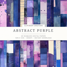 Load image into Gallery viewer, Abstract Purple Seamless Digital Papers