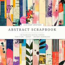 Load image into Gallery viewer, Abstract Scrapbook Seamless Digital Papers