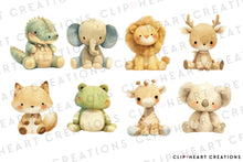 Load image into Gallery viewer, Watercolor Animal Plushies Clip Art