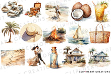 Load image into Gallery viewer, Watercolor Beach Lover Clip Art