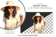 Load image into Gallery viewer, Watercolor Beach Lover Clip Art