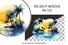 Load image into Gallery viewer, Beach Scenes Watercolor Clipart Set