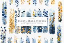 Load image into Gallery viewer, Blue & Yellow Floral Brush Strokes
