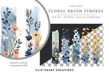 Load image into Gallery viewer, Blue & Yellow Floral Brush Strokes