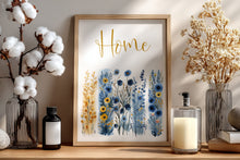 Load image into Gallery viewer, Blue & Yellow Floral Brush Strokes