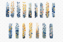 Load image into Gallery viewer, Blue & Yellow Floral Brush Strokes