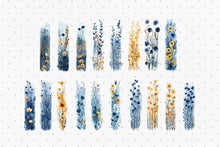 Load image into Gallery viewer, Blue & Yellow Floral Brush Strokes