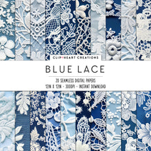 Load image into Gallery viewer, Blue Lace Seamless Digital Papers
