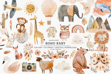 Load image into Gallery viewer, Boho Doodle Baby Clipart Collection
