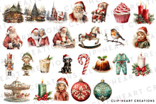 Load image into Gallery viewer, Watercolor Classic Christmas Clip Art