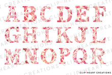 Load image into Gallery viewer, Pink Cowhide Alphabet Clipart
