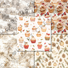 Load image into Gallery viewer, Watercolor Cream Winter Seamless Digital Papers