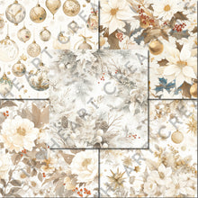 Load image into Gallery viewer, Watercolor Cream Winter Seamless Digital Papers