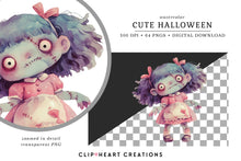 Load image into Gallery viewer, Watercolor Cute Halloween Clip Art