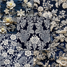 Load image into Gallery viewer, Navy Lace Seamless Digital Papers