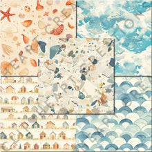 Load image into Gallery viewer, Watercolor Dreamy Beach Seamless Digital Papers
