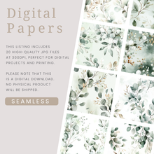 Load image into Gallery viewer, Soft Eucalyptus Seamless Digital Papers