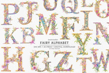 Load image into Gallery viewer, Watercolor Fairy Alphabet Clipart