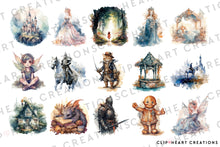 Load image into Gallery viewer, Fairytale Watercolor Clipart Set