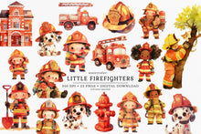 Load image into Gallery viewer, Little Firefighters Clipart Collection