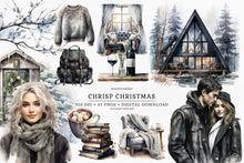 Load image into Gallery viewer, Watercolor Chrisp Christmas Clip Art