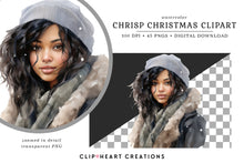 Load image into Gallery viewer, Watercolor Chrisp Christmas Clip Art