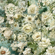 Load image into Gallery viewer, Green Floral Ephemera Seamless Digital Papers