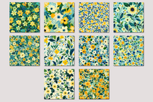 Load image into Gallery viewer, Green Florals Digital Papers