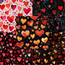 Load image into Gallery viewer, Watercolor Valentine's Day Hearts Digital Papers