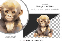 Load image into Gallery viewer, Jungle Babies Clipart Collection