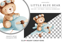 Load image into Gallery viewer, Little Blue Bear Clipart