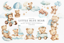 Load image into Gallery viewer, Little Blue Bear Clipart