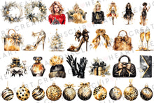 Load image into Gallery viewer, Lux Christmas Watercolor Clipart Set