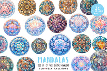 Load image into Gallery viewer, Mandalas Watercolor Clipart Set