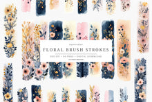 Load image into Gallery viewer, Navy Floral Brush Strokes