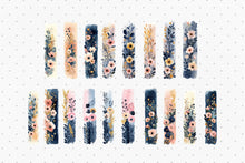 Load image into Gallery viewer, Navy Floral Brush Strokes