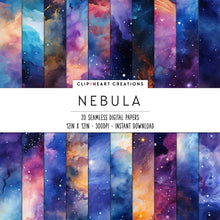 Load image into Gallery viewer, Watercolor Space Nebula Digital Papers
