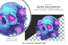 Load image into Gallery viewer, Watercolor Neon Halloween Clip Art