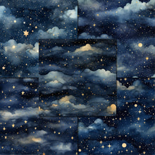Load image into Gallery viewer, Night Sky Navy & Gold Digital Papers