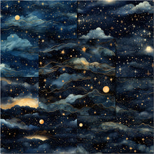 Load image into Gallery viewer, Night Sky Navy & Gold Digital Papers