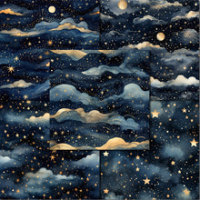 Load image into Gallery viewer, Night Sky Navy & Gold Digital Papers