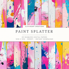 Load image into Gallery viewer, Paint Splatter Digital Papers