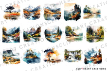 Load image into Gallery viewer, National Parks Watercolor Clipart Set