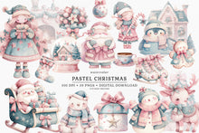 Load image into Gallery viewer, Watercolor Pastel Christmas Clip Art