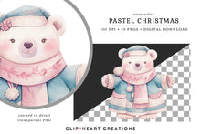 Load image into Gallery viewer, Watercolor Pastel Christmas Clip Art