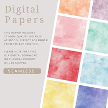 Load image into Gallery viewer, Pastel Watercolors Digital Paper Pack