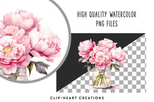 Load image into Gallery viewer, Peonies Watercolor Clipart Set
